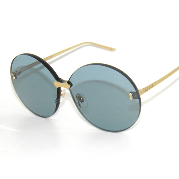 gucci round blue sunglasses